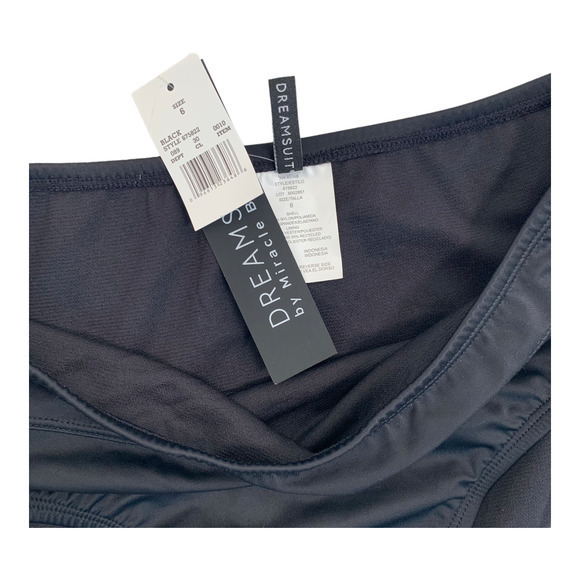 DreamSuit by Miracle Brands NWT Black High Waisted Bikini Bottom Sz 6 - Picture 3 of 4